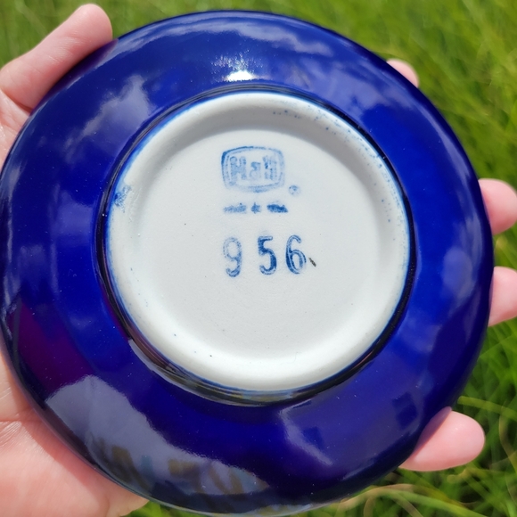 Vintage Hall China Restaurant Ware Blue Demitasse Cup & Saucer (956) ~ Espresso - Picture 4 of 14